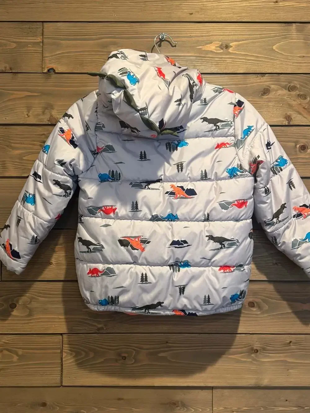 The Children's Place Dinosaur Winter Coat Hooded Puffer Jacket Large (7)